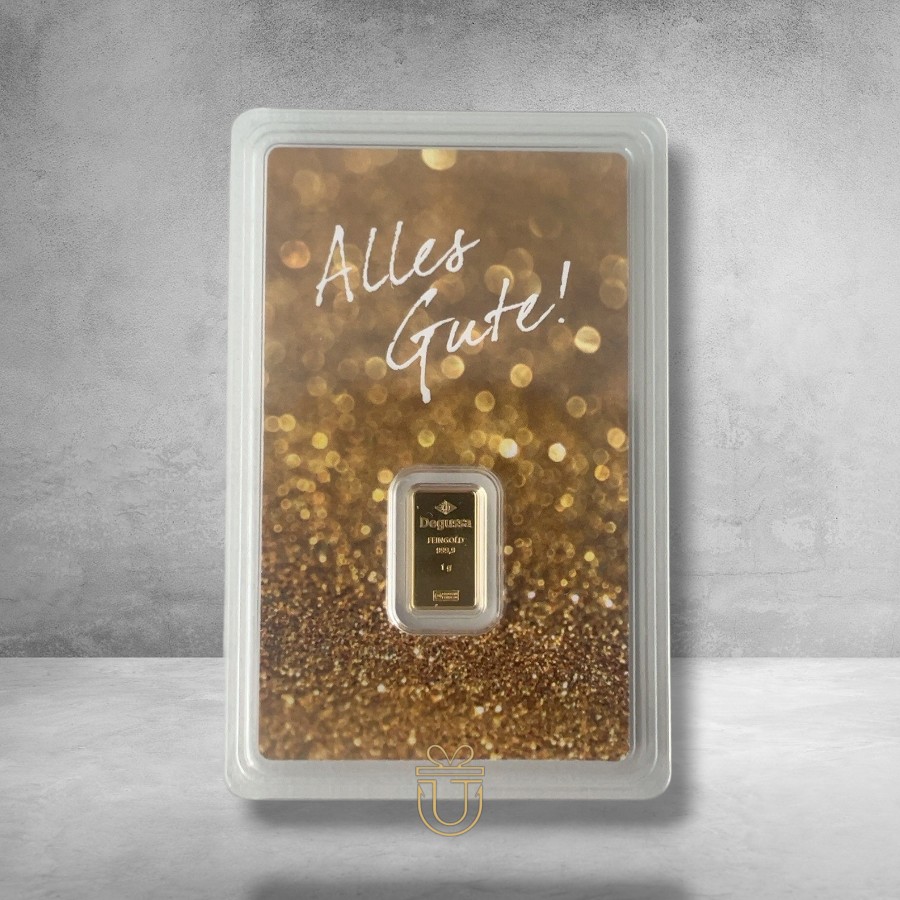 Gold Bar Card 1 g "Alles Gute"