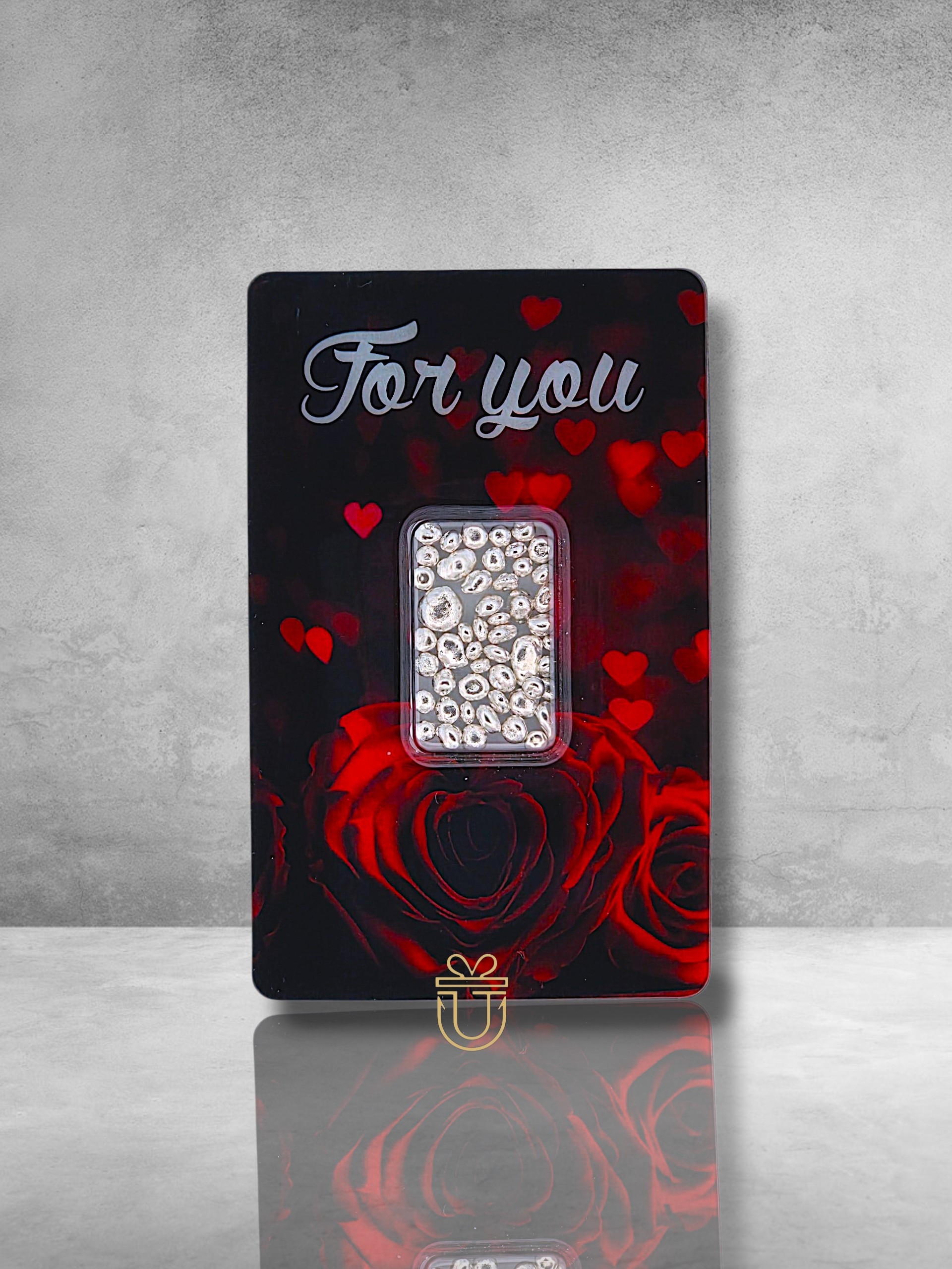 Orafino Geschenkkarte "For you" Rote Rosen 6 g