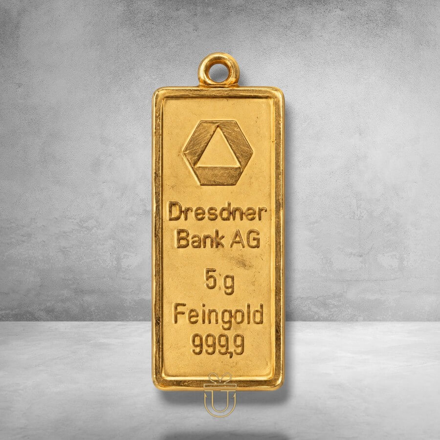 Goldbarren-Anhänger  5 g - Dresdner Bank AG - Ohne Blister