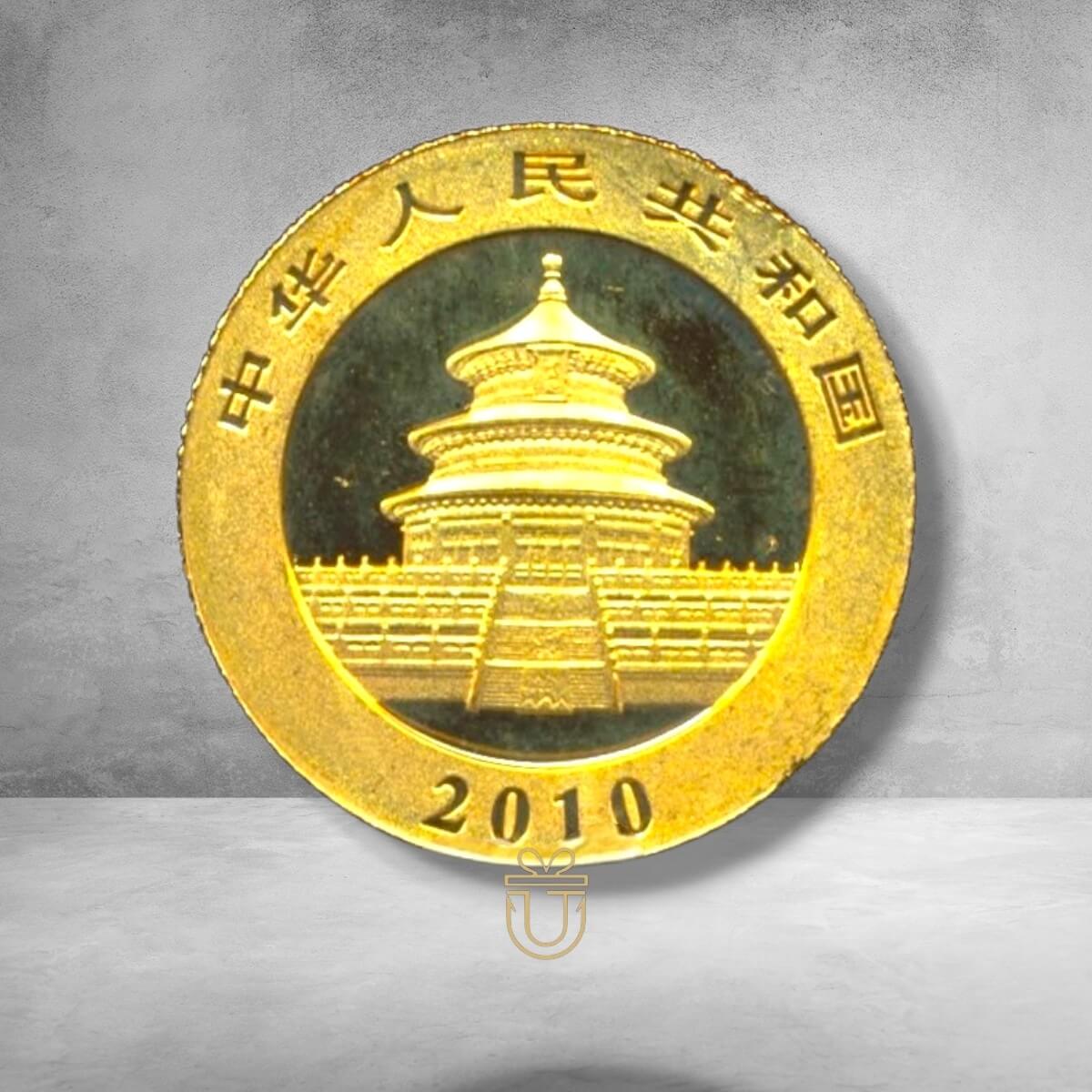 China Panda 50 Yuan -Jahrgang 2010  1/10 Oz Gold