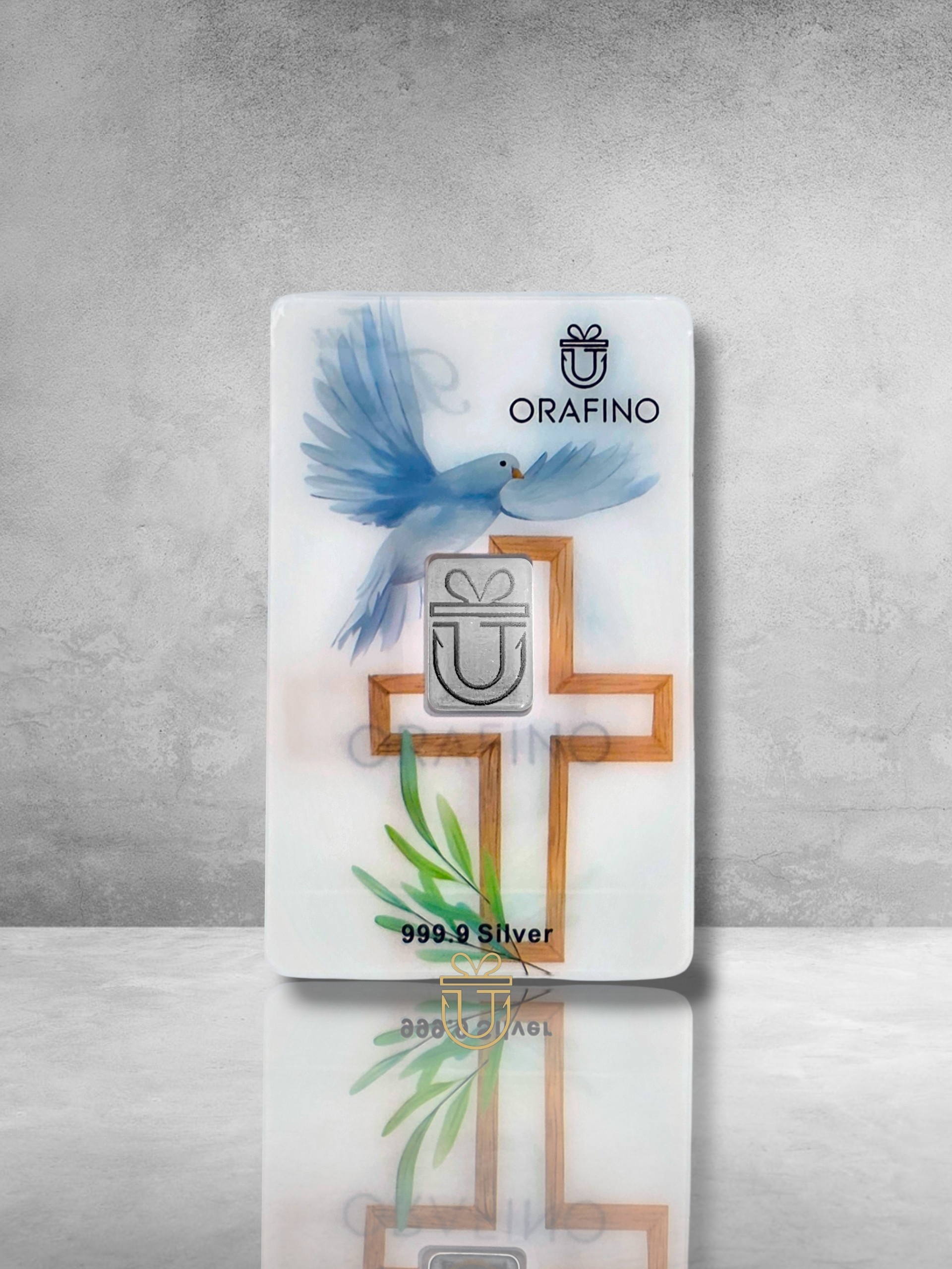 Orafino Gift Card "For Baptism" White Dove 1 g