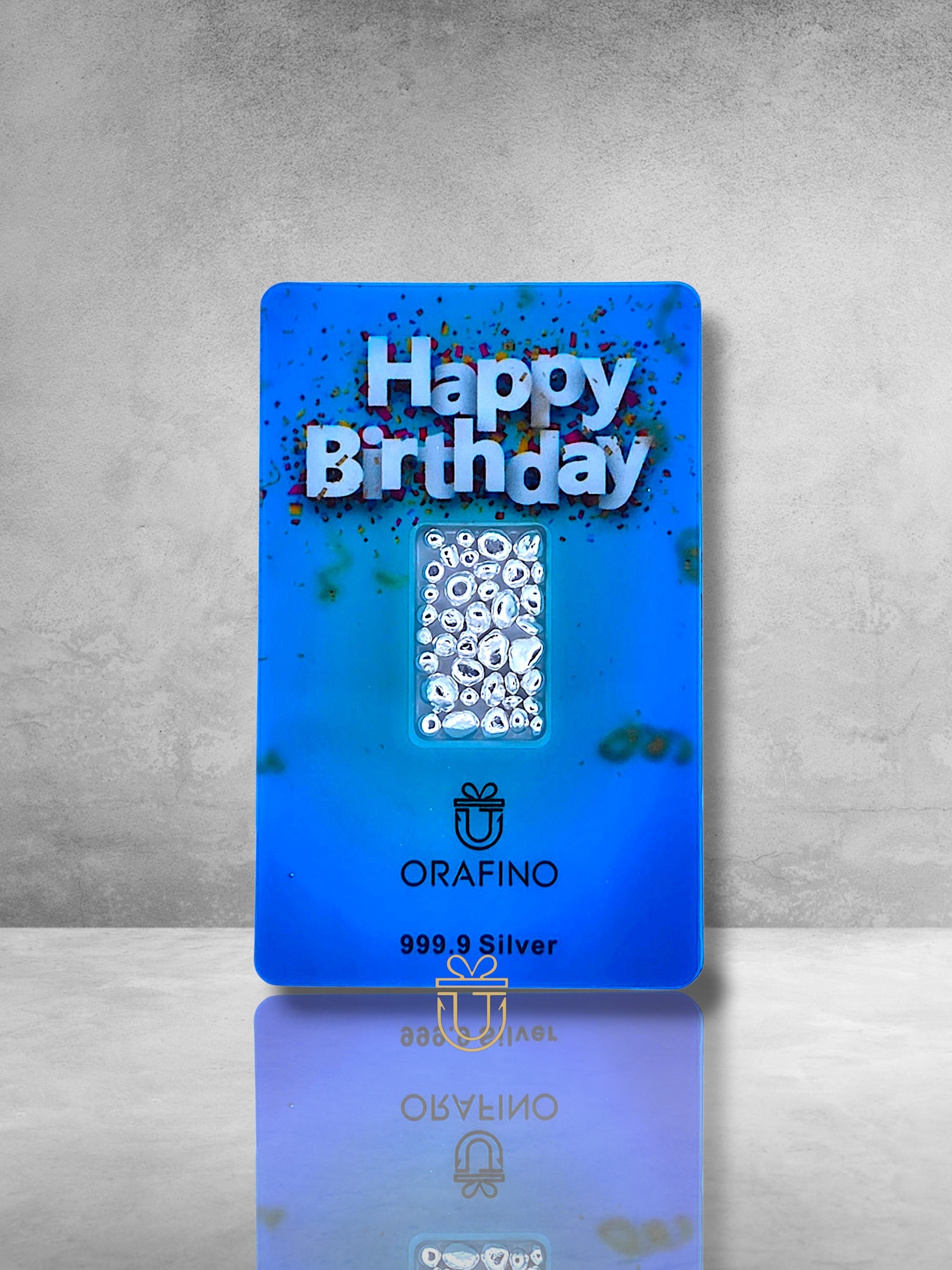 Orafino Gift Card "Happy Birthday" Blue 6 g