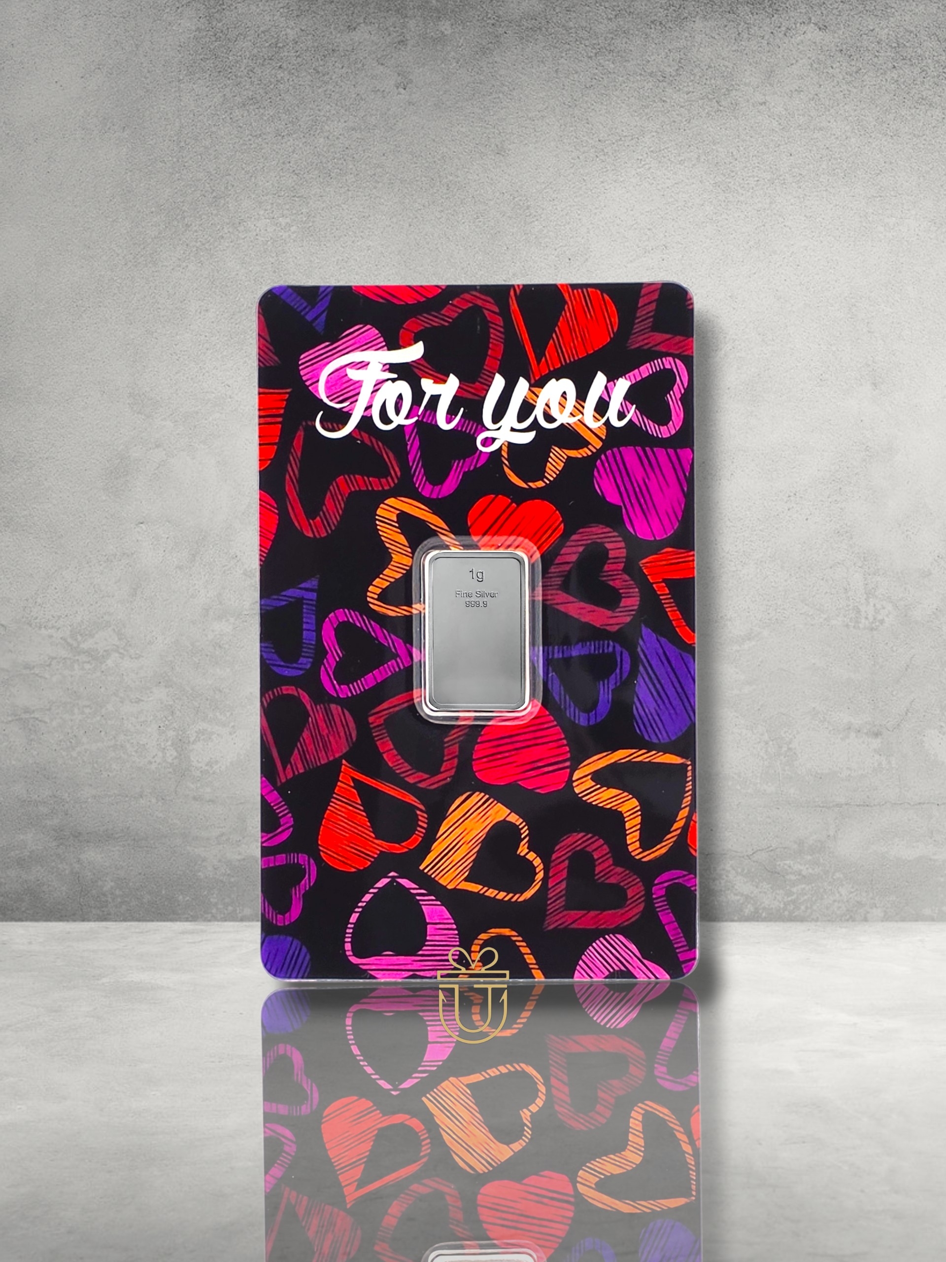 Orafino Geschenkkarte "For You" Bunte Herzen 1 g