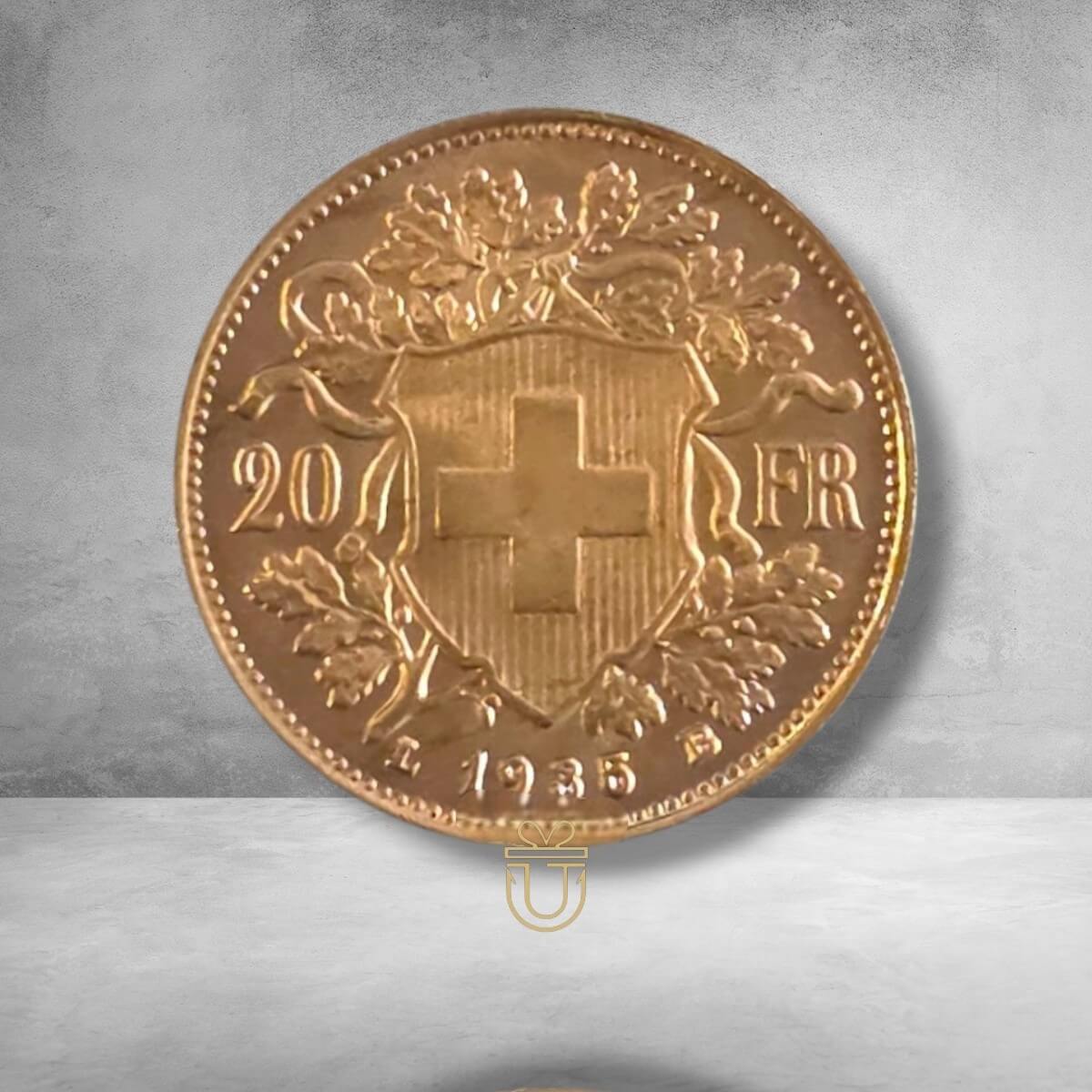 Vrenelli - 20 Franken Goldmünze Schweiz Jahrgang 1935 – Helvetia