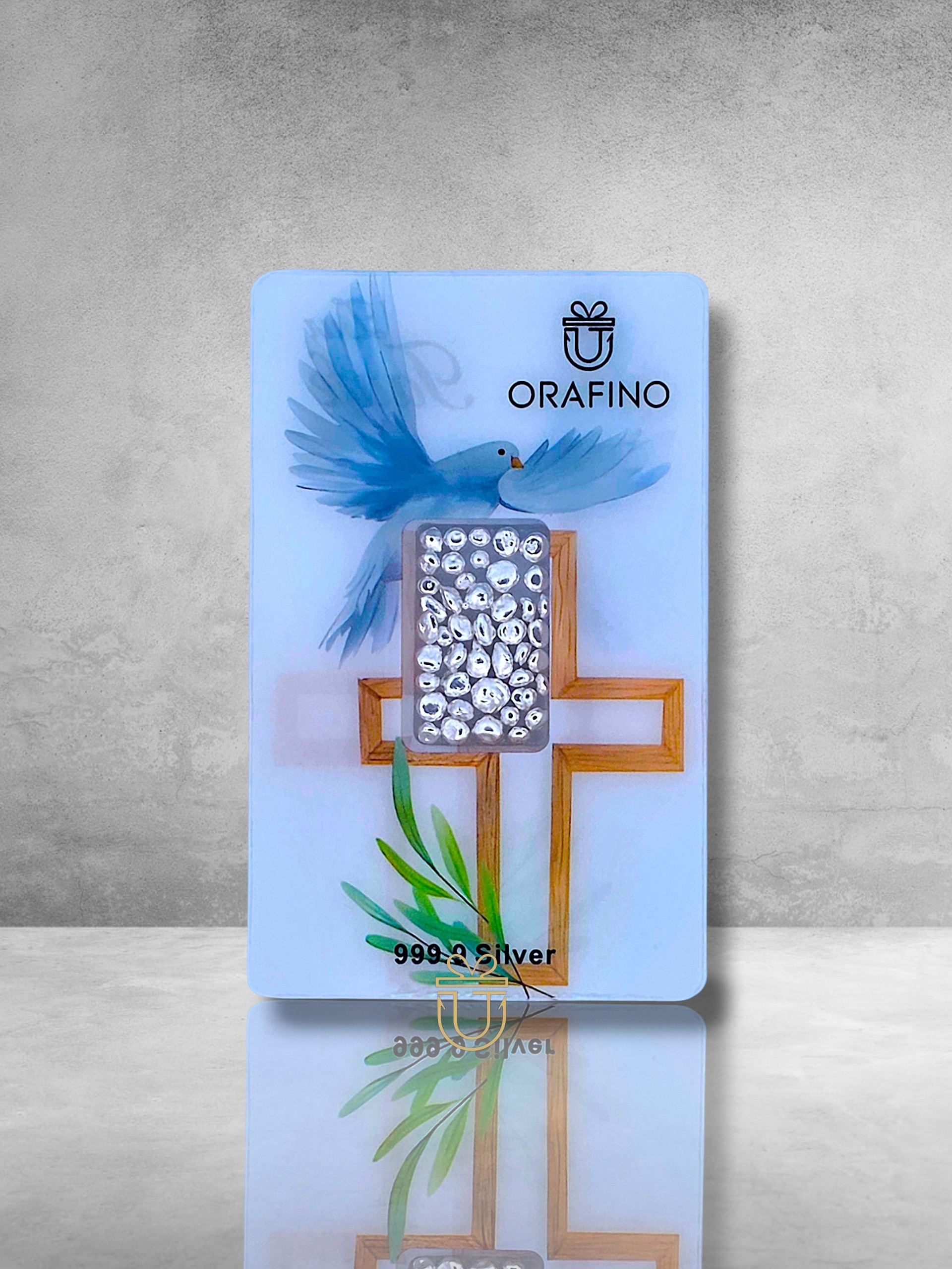Orafino Gift Card "For Baptism" White Dove 6 g