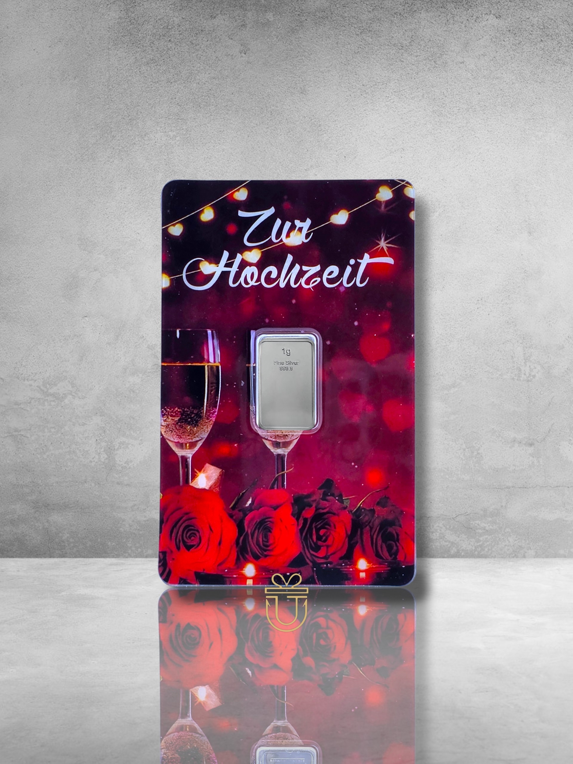 Orafino Gift Card "For Wedding" Champagne Glass 1 g