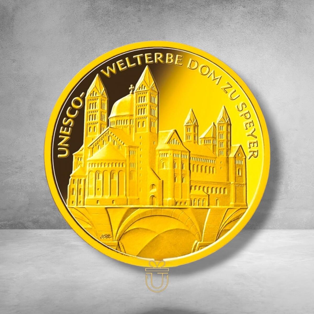 100 € Goldmünze - UNESCO Welterbe Dom zu Speyer Jahrgang 2019 1/2 Oz