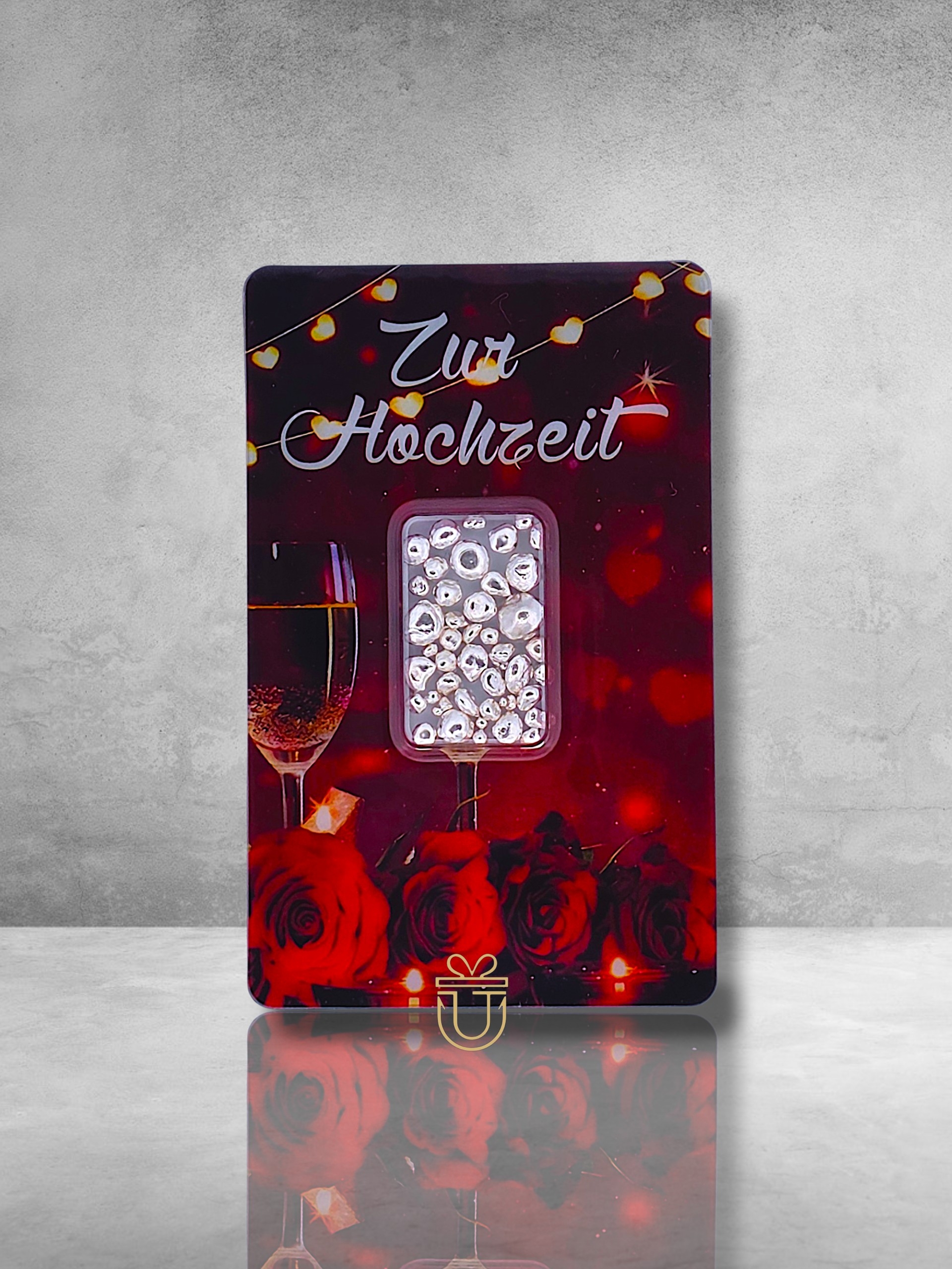 Orafino Gift Card "For Wedding" Champagne Glass 6 g